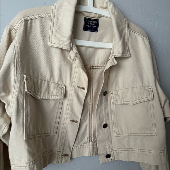Abercrombie Cream Utility Trucker Jacket - Picture 6 of 8